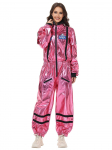 Roosa H&otilde;bedane Astronauti Kombinesoon - Unisex Halloweeni Kost&uuml;&uuml;m Lavaesinemiseks M