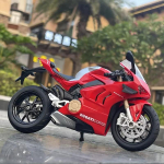 1:12 Ducati Panigale V4S Sulamist Maastikumootorratta Mudel Simulatsioonm&auml;nguasi T&auml;navamootorratta Mudelikogu Laste Kingitus M17 punane