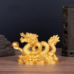 Hiina &Otilde;nneraha Draakoni Figuur Vaikskulptuur Feng Shui Kaunistus Kodu Elutuba Magamistuba Kontor Figuurid 8cm4.5cm5cm kuldne