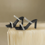 Mood 2024, suvi, uued v&auml;lir&otilde;ivad, avatud varbaga, vesi teemant, seksikas &uuml;hev&auml;rviline naiste k&otilde;rge kontsaga mitmek&uuml;lgsed mugavad sussid naiste kingad 39 must