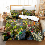 3D digitaaltr&uuml;kiga voodikate kolmeosaline Minecrafti m&auml;ngu laste multikas UK 135*200cm