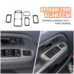 Soft Carbon Fiber Window Lift Switch Button trim Sticker for Honda Pilot 2003-08