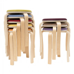 8 puidust tabureti komplekt k&auml;snaga t&auml;idetud &uuml;mmarguste istmetega, laste taburetid, liigutatavad ja virnastatavad koolitoolid, tualettruumi taburetid, 200 kg