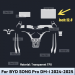 Interior TPU for BYD SONG PRO DM i 2024 2025 Protective Film Cover Anti-Scratch Gearbox Panel Navigation Screen Automotive Right rudder driving