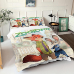 Zootopia Judy Nick Tekikate Komplekt Tekk Voodipesu 3D Laste Voodipesu Komplekt 3-osaline 1 Tekikate Kuninglik Suurus AU Single(140*210cm)3pcs