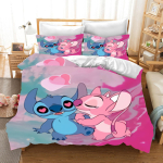 Stitch tr&uuml;kitud magamistoa voodipesukomplekt tekikott J&otilde;ulukingitused Mugavus Multikas Padjap&uuml;&uuml;riga lastele sobiv ja t&auml;iskasvanutele EU Single(135*200cm)3pcs gray