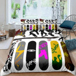 Teismeliste rula tekikott Poiste hipster graffiti stiilis tekkikatted Laste ekstreemspordi teema Lahe rula voodipesukomplekt EU Single(135*200cm)3pcs