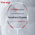 Ehtne t&auml;iss&uuml;sinikust sulgpallireket - &Uuml;likerge, k&otilde;rge pingega, vastupidav algajatele ja professionaalidele V90 War God Series Black/Red