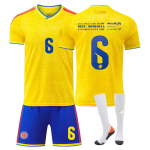 Teismelised Lapsed T&auml;iskasvanud Jalgpalli Komplektid Sporditreeningu S&auml;rgi Komplekt Sokkidega 2026 FIFA Maailmameistriv&otilde;istlused Colombia Koduv&auml;ljaku #6 Richard R&iacute;os 16
