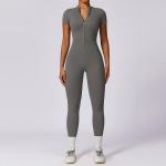 Naiste spordir&otilde;ivad lukuga romperid spordi jumpsuit naiste fitness overalls treening joogakomplekt naiste j&otilde;usaali l&uuml;hikeste varrukatega &uuml;hes t&uuml;kis kost&uuml;&uuml;m S