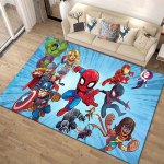 1 tk Marvel Avengers Superkangelaste piirkonnamatt, libisemiskindel p&otilde;himatt, koomiksitegelaste disain, pehme samet, ruumidekoratsioon, pestav 100cm by 120cm blue