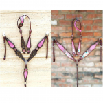 WILDRACE Premium Hobuseshow Sadul Takistusratsutamiseks L&auml;&auml;ne Nahast Peapael Rinnarihm (Kaks komplekti)