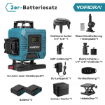 YOFIDRA 4D Professionaalne Lasertaseme m&otilde;&otilde;tja 16 Joont Horisontaalne Ja Vertikaalne APP Kaugjuhtimispuldiga 360&deg; Isetasanduv Lasertaseme m&otilde;&otilde;tja 2xBattery Set
