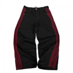 ZYLLO Y2K Baggy teksad K&otilde;rge kvaliteediga tikitud triibulised Harajuku dressip&uuml;ksid Mehed Naised Hip Hop Streetwear Vabaaja laia s&auml;&auml;rega teksap&uuml;ksid XXL