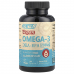 Deva, vegan omega-3 DHA-EPA, viivitusega vabanemine, 200 mg, 90 k&ouml;&ouml;giviljakapslit