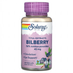 Solaray, elut&auml;htis ekstrakt, mustikas, 42 mg, 60 k&ouml;&ouml;giviljakapslit