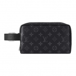 Louis Vuitton Monogram Canvas T&otilde;mblukuga Tualett-kott Meeste tualett-kott Must M83113 Basic Set (Bag+Dust Bag)