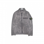 Stone Island Ss24 nailonist metallist logoga kerge &uuml;hev&auml;rviline polo-kraega &uuml;he taskuga pikkade varrukatega jakk meeste jakid tuvihall 801511219-V0092 S