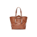 Loewe Fold Shopper Seeria Logo Suure Mahutavusega T&otilde;mblukuga K&auml;ekott Pabertekstuuriga Veisenahast K&auml;ekott Unisex T&otilde;mblukuga Kotid Pruun B507X23X01-2530 Basic Set (Bag+Dust Bag)