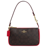 Coach Nolita 19 Monogrammiga T&otilde;mblukuga Sulgemisega PVC Nahast &Otilde;lakott V&auml;ike Naiste k&auml;ekotid Tume-Pruun Punane CY039-IMXD0 Basic Set (Bag+Dust Bag)