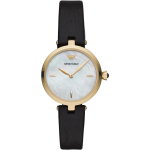 Emporio Armani Arianna Valge Nahk Must Naiste Kvartsikell AR11200 valge