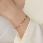 14K kullat&auml;idisega p&auml;rlk&auml;ev&otilde;ru K&auml;sit&ouml;&ouml; Tuhmumiskindel ehtekomplekt Boho k&auml;ev&otilde;rud Pahkluupaelad naistele Pruutneitsi kingitus Kuldne k&auml;ev&otilde;ru 16cm