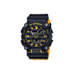 CASIO Meeste vedelkristall/analoog kahekordse n&auml;idikuga seeria Must kell GA-900A-1A9 GA-900A-1A9 Black Dial Yellow Strap