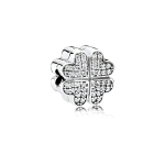 Pandora 925 H&otilde;bedane Fikseeritud Klamber Neljalehe Ristik Zirkooniumoksiid Naiste Ehted 791805CZ Silver