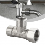 T-adapter 3-suunaline ventiil/Du&scaron;&scaron;ikabiini segisti/WC-poti bidee pihusti jaoks/G1/2 liitmik 4 punkti Vask Kolmek&auml;iguline veetoru 1/2"