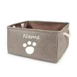 Personaalne Kassi Koera M&auml;nguasjade Hoiukorv Riidekorv Lemmiklooma Kohandatud Nimi DIY Kokkupandav Kast Tasuta Prinditav ID Lemmikloomatarvikud L 40x30x20cm gray