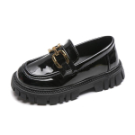 Printsessikud Kevadised Mustad Mokassiinid V&auml;ikelaste Poiste Koolikingad Metallist Laste Mood Vabaaja PU L&auml;ikivad Laste Armsad Mary Janes Uued 26 black