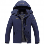 Talvejope Meeste Plus Velvet Warm Wind Parka 6XL Plus Size Must kapuutsiga talvejope meestele. L tumesinine v&auml;rv