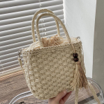 Yogodlns Summer Tutt &otilde;lgkott Naistele Suure mahutavusega n&ouml;&ouml;riga k&auml;ekott Trendikas kootud rannakott K&auml;sitsi valmistatud rotangist Crossbody kott 27x11.5x18.5cm