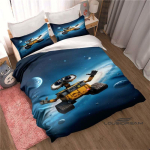 WALL&middot;E koomiksimustriga tekikott ja padjap&uuml;&uuml;r voodipesukomplekt, sobib t&auml;iskasvanud meeste ja naiste magamistoa sisustuseks ning laste oma 135x200cm gray