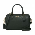 COACH k&auml;ekott Rowan Satchel 25 Kuldse Sildiga Logo T&otilde;mblukuga Kinnitus Pandla Riistvara Ristkiuline Nahk Boston kott &Otilde;lakott Crossbody kott Keskmine Naiste kuld