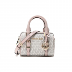 MICHAEL KORS Bedford Presb&uuml;oopiline V&auml;rviplokk Kunstnahast Bostoni kott &Otilde;la-Ristkeha kott Mini Naistele Vanillivalge/Nude Roosa mini valge