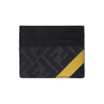 Fendi Monogrammi Logo FF Muster V&auml;rviplokk Triip Kaetud L&otilde;uend Ja Nahk Kaardihoidja Meeste Kaardihoidja Must Hall 7M0164-A9XS-F0R2A Box(Basic Set+Box)