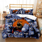 Grizzly The Lemmings Multikas Anime Tekikate Tekk Voodipesu Komplekt Pehme Tekikate Ja Padjap&uuml;&uuml;rid &Uuml;he/Kahekohaline/Kuninganna/Kuningas 150x200cm 3pcs
