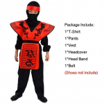 H&auml;mmastav laste Ninjago Cosplay kost&uuml;&uuml;m, ideaalne Halloweeni ja pidude jaoks, pehme kangaga Kids-M
