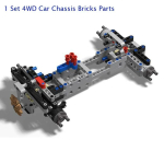 4WD Tehniline RC Auto &Scaron;assii Elektrilised Tellised Neljarattaline Komplekt IR Kaugjuhtimispuldi/M Servomootori/AA Patareikarbiga legoitud MOC-i jaoks