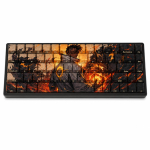 Kohandatud VALORANT Phoenixi K&uuml;ljelt Graveeritud 68 Nupuga PBT V&auml;rviprintimise Klaviatuurikorgid Cherry Profiiliga Mehaaniline Klaviatuurikomplekt PBT brown