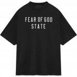 Fear of God Essentials Raske &Uuml;mmarguse Kaelusega T-s&auml;rk Must Meeste Topid 125BT242000F M