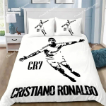 3D UUS Tekikott Padjap&uuml;&uuml;r Voodipesukomplekt Jalgpall CR7 R-Ronaldos T&auml;iskasvanu Poiss T&uuml;druk Magamistoa Kaunistus Lapsed &Uuml;hekohaline Kahekohaline Suur 200cmx200cm