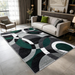 Kaasaegne kumer geomeetriline elutoa vaip kohev pehme kokkupandav kohvilaua matt libisemisvastane pestav ruumidekoratsioon esteetiline matt 100cm x 150cm