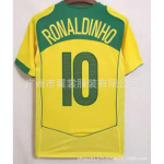 2004 Brasiilia Retro Jalgpallis&auml;rk Meeste Naiste L&uuml;hikeste Varrukatega Jalgpallis&auml;rk Ronaldo Ronaldinho Kaka F&auml;nni V&auml;ljaanne Small