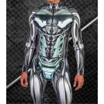 Mehed T&auml;iskasvanutele Steampunk Bodysuits The Future Robot CyberPunk Jumpsuit Halloweeni p&uuml;hadepeo Cosplay kost&uuml;&uuml;m Alien Rompers Zentai Kids L gray