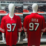 San Francisco 49ers NFL Jalgpalli S&auml;rgid L&uuml;hikeste Varrukatega Tikitud Meeskonna Riided Meestele F&auml;nnide Spordir&otilde;ivad Vintage Red 97