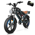 DEEPOWER S7 250W Elektriratas 20&times;4.0 Paksude Rehvidega E-Bike 48V20Ah Eemaldatav Aku 7-k&auml;iguline Kaheketta piduriga T&auml;iskasvanute Elektriratas