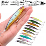 Minnow p&uuml;&uuml;gilantide komplekt P&uuml;&uuml;gis&ouml;&ouml;dad ujumispaadi pealisvee landid forelli ahvenap&uuml;&uuml;giks 10 pcs