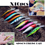 Sougayilang Minnow Crankbaits kalap&uuml;&uuml;gi landid Kalap&uuml;&uuml;k Hard Baits Landid forell Bass Ahvena p&uuml;&uuml;giks 10pcs